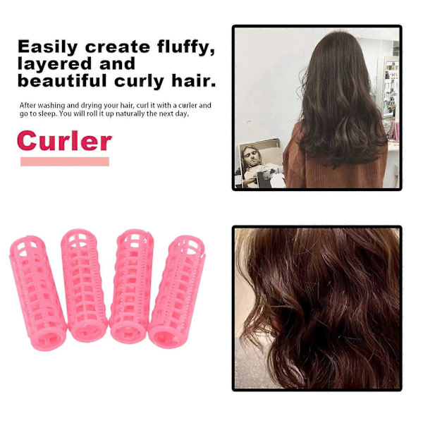 12 stk. Pink Plastik DIY Hår Styling Rullekrøller Klips