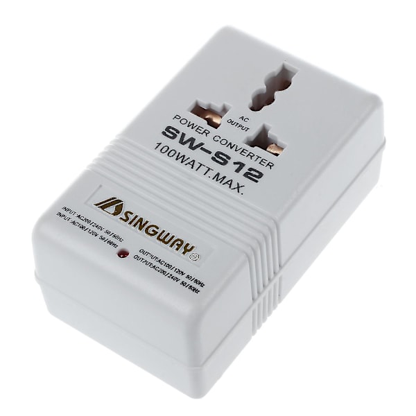 100 W 110 V/120 V - 220 V/240 V Jännitteen Muuntaja Matkalle Valkoinen A