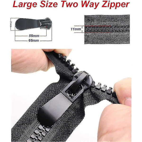 70cm #15 Stor Kraftig Delbar Dragkedja Dragkedja Kraftiga Plastdragkedjor - Yvan