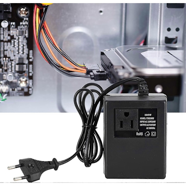 EU-pistoke-adapteri, 300W tehotransformaattori jännitteenmuunnin AC 220V - 110V EU-pistoke-adapteri (220V)