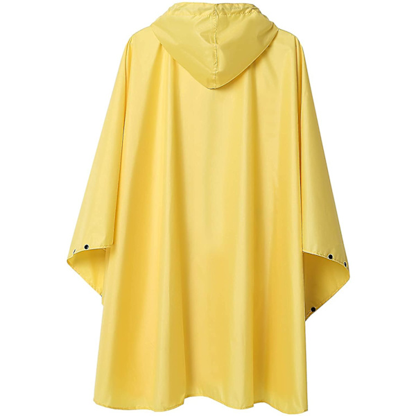 Sateenkaariponcho Takki Huppu Aikuisille Taskuilla, L (keltainen)