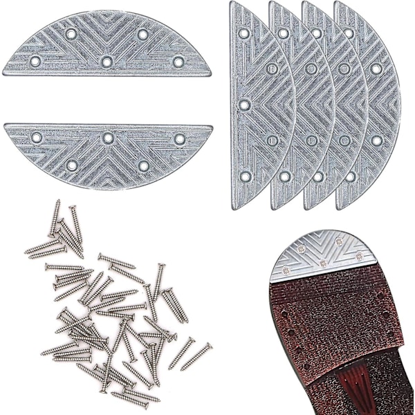 Metal Hælplader 3 Par Sål Reparationskit Med Skruenægle Sko Hæl Taps Tips Y