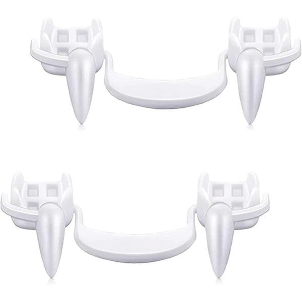 2 Par Vampyrtänder, Vampyrfångar, Utdragbara Vampyrfångar, Utdragbara Skräckfyllda Vampyrfångar, Halloween Vampyrtänder för Barn Vuxna H
