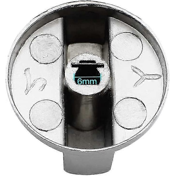 6 st Universal Metall Kontrollknapp Gasspis 6mm Universal Kontrollknapp Spisknapp För Gasspis Spis