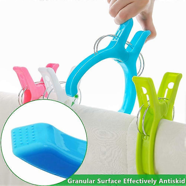 10-pack Strandhandduksklämmor för Solstolar, 5 Färger (slumpmässiga färger) Plastklämmor för Kläder, Hållbara Flerfärgade Klämmor för Handdukar Täcken Lakan Kläder