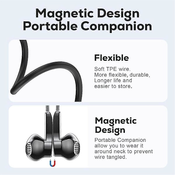 USB-C Hörlurar Magnetiska Trådbundna Öronproppar med Mikrofon, In-Ear Hörlurar för 15 Max/ Galaxy S24