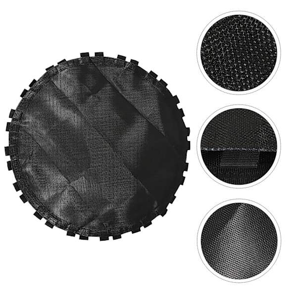 1 stk Svart Trampoline Hoppmatte Erstatning Rund Trampoline Matte med Kroker