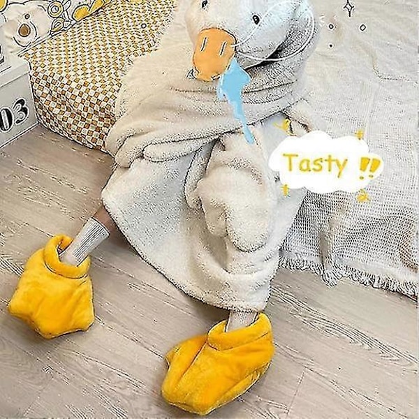 Ankan kynnet -tossut, naisten ankan tossut talvella, Cosplay Monster Paw -pehmustetut tossut, yksi koko sopii kaikille, keltainen