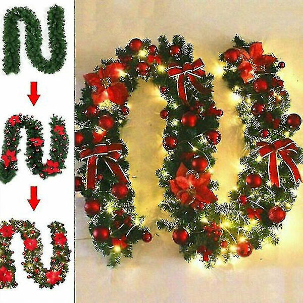 9 foters julekrans Xmas Imperial Pine Peis Krans Pynt Med/uten