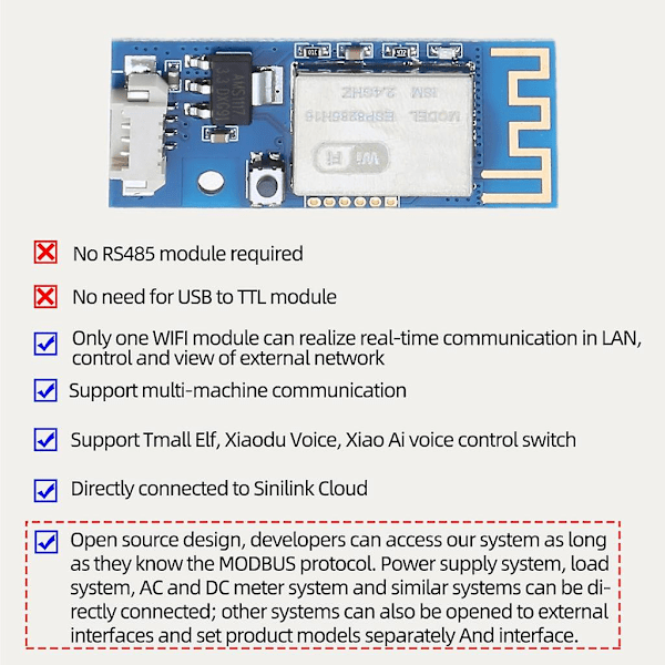 Wifi Kommunikasjonsmodul APP Fjernkontroll Åpen Kilde System Strømforsyning