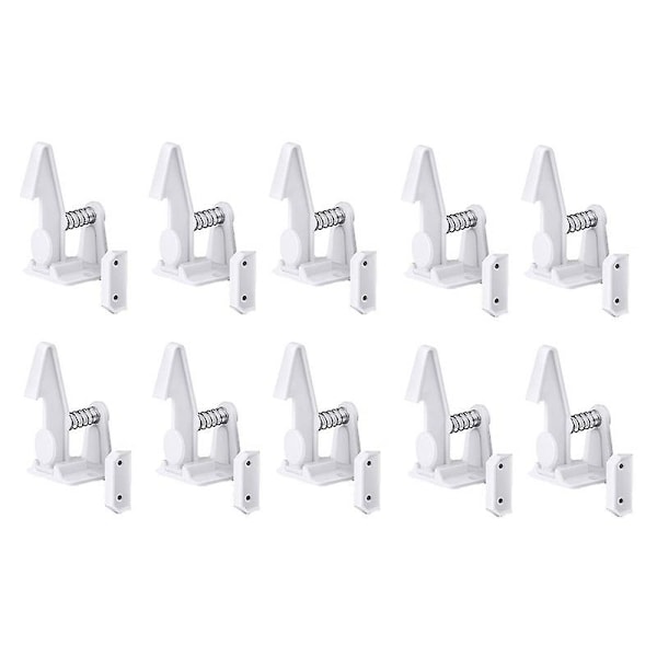 10pcs Cabinet Locks Magnetic Drawer Cupboard Lock Kids Adhesive Proof Cabinet Locks White