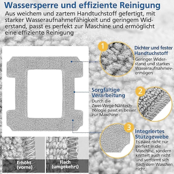 6-pack Rengöringsdynor för Ecovacs Winbot W1 / W1 Pro / W2 / W2 Omni Fönsterrengöringsrobotar, Fönsterrengöringsrobot, Tvättsbara Mikrofiberrengöringsdukar
