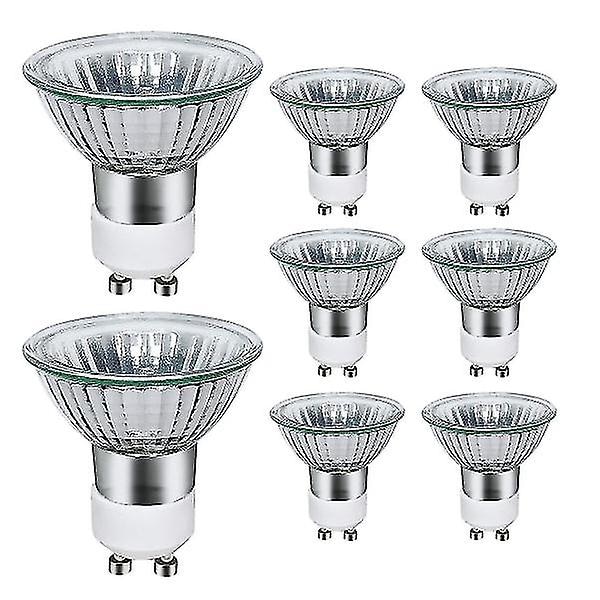 Pakke med 8 GU10 halogenlamper 35W, 220V GU10 halogenspotlights 2800K varm med