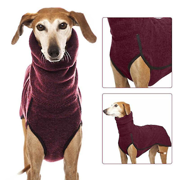 Pet Dog Vinter Hög Krage Jumper Tröja Greyhound Whippet Kläder Lurcher Rock Svart