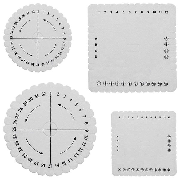Firkantet Rund 4 stk Håndlaget Kumihimo Disk Skum Disk Flettedisk for Håndverk