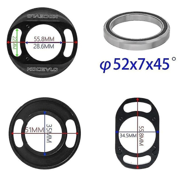 Acr Integrerat Styrhuvud Aerodynamiskt Cykelset Cykeldelar Tvättare Användning 28.6mm