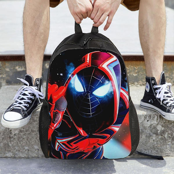 Miles Morales Rygsæk, Rejse Laptop Rygsæk, Vandafvisende College Skole Computer Taske, Holdbar