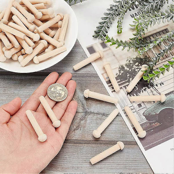 50 kpl Mini Puupuistit 1-4/5 tuumaa Raaka Puupuistit Tyhjä Sienimäinen Puupuistit BurlyWood Akseli Puupuistit Sopii 8 mm Reikään Puupyörä DIY Puupyörälle
