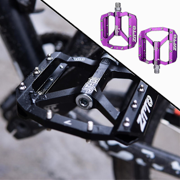 Mtb Road Bike Pedaler Reservdelar Aluminiumlegering 12Mm Axel Lager Lila