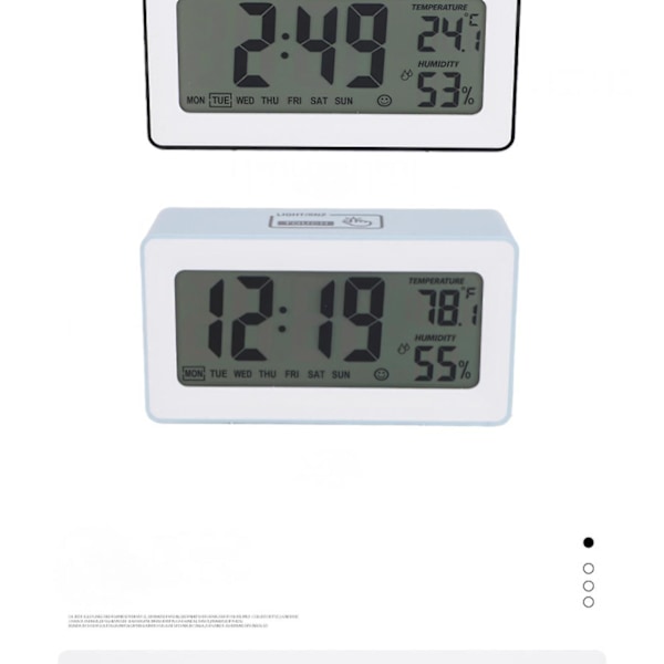 5 tums smart LCD elektronisk skrivbordsklocka med väckarklocka lysande lat elektronisk klocka multifunktionell fast klocka Blå