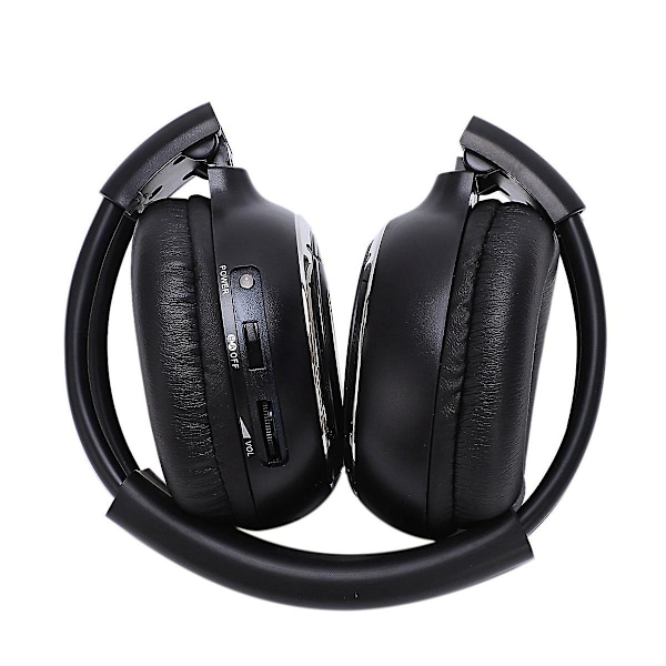 1 Dobbelt Infrarød Stereo Trådløs Hovedtelefon Headset IR Bil DVD Afspiller Nakkestøtte Sort