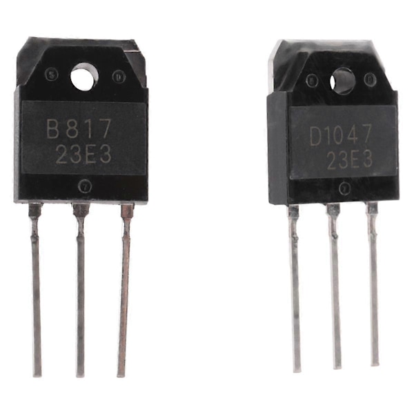 2 silicium transistorer - D 1047 + B 817, 200 V, 12 A