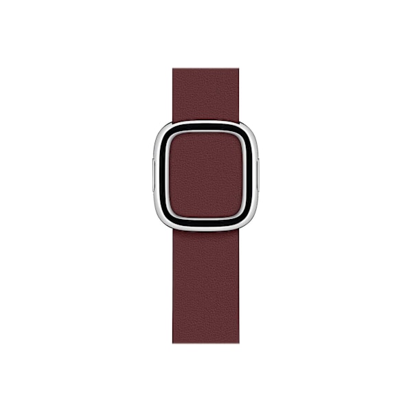 Officiel Apple Watch Moderne Spænde Læderrem 38mm 40mm 41mm - Granat Rød - Medium - Åben Detailboks