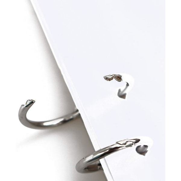 12 stk. Sølv Bogringe, 3 Huller Metal Løse Blade Binderinge, Ring Snap Splithængslet Til Notesbog Dagbog Fotoalbum Binding