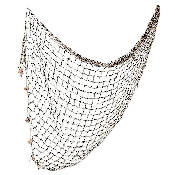 100*200cm Välimeren tyylinen koristeellinen kalastusverkko Merellinen kalastusverkko Seinäkoriste Kuvaustausta-AH