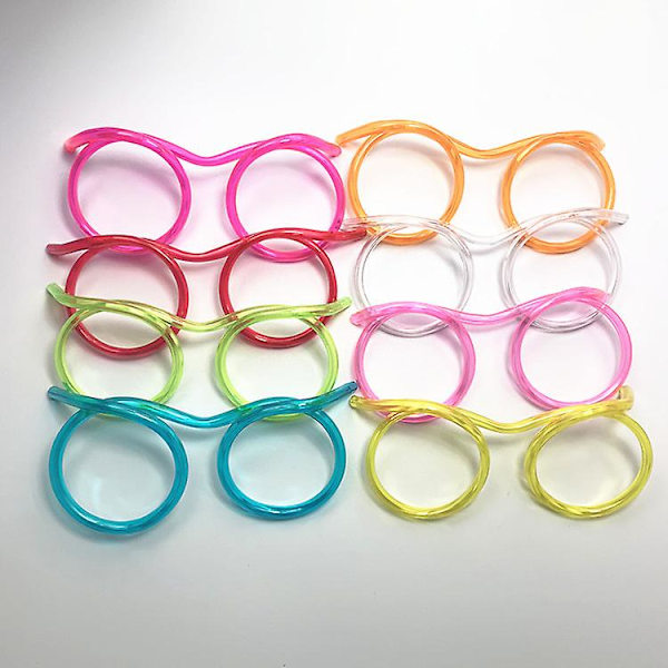 Återanvändbara Roliga Sugrör Glasögon Sugrör Glasögon Galna Roliga Loop Sugrör Nyhet Dricksglasögon Sugrör För Barnfest Årsmöte