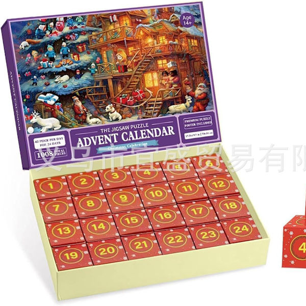 Julkalender Pussel Blind Box 24 Dagar Julnedräkning Kalender Pussel Blind Box Set Present För Barn J