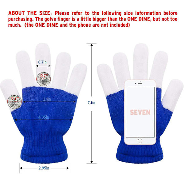 Barnehansker med lys, fingerlys, blinkende LED-hansker med lys for bursdagsfest, jul, julaften