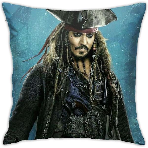 Kuddfodral med Johnny Depp-motiv, inomhus/utomhus, 45x45cm (18x18 tum) -[A817]