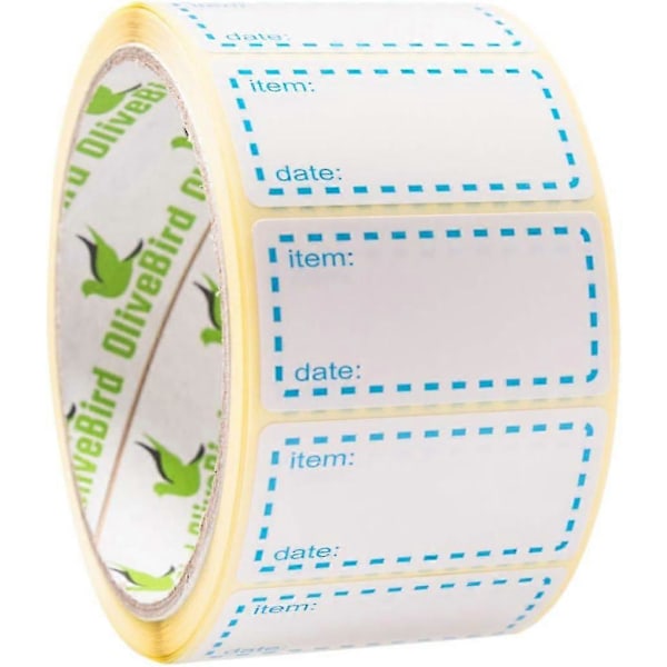 500 x freezer labels on roll, size 50x25mm, blue and white date labels for food sticker