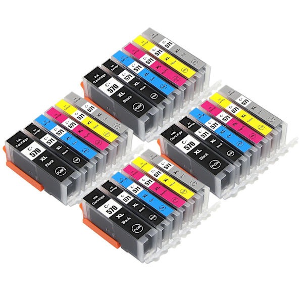 4 set med 6 bläckpatroner för att ersätta Canon PGI-570 & CLI-571 Kompatibla/icke-OEM från Go Inks (24 bläckpatroner)