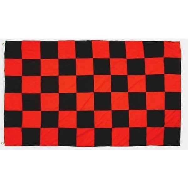 Rød- og sortternet flagbanner 3' x 5' Polyester 100D