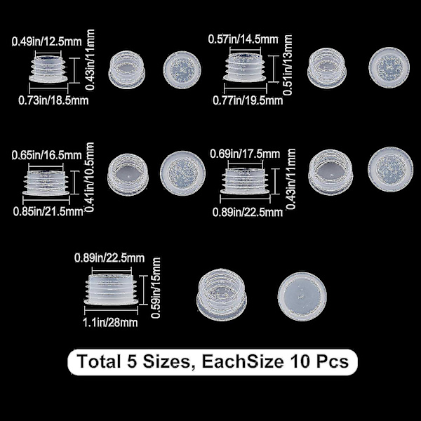 50 stk Salt- og Pepperdrysserpropper - Plastutskiftningsplugger