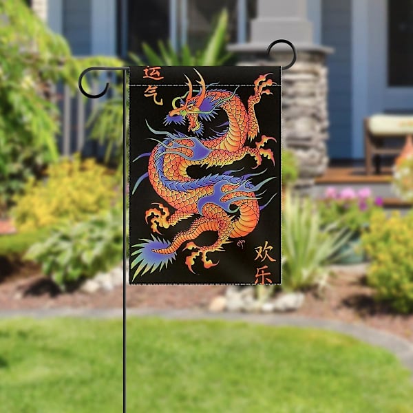Asiatisk drake 30x45cm Vacker trädgårdsflagga Små trädgårdsflaggor Gård Dekoration Utomhus Dekoration Present Banner