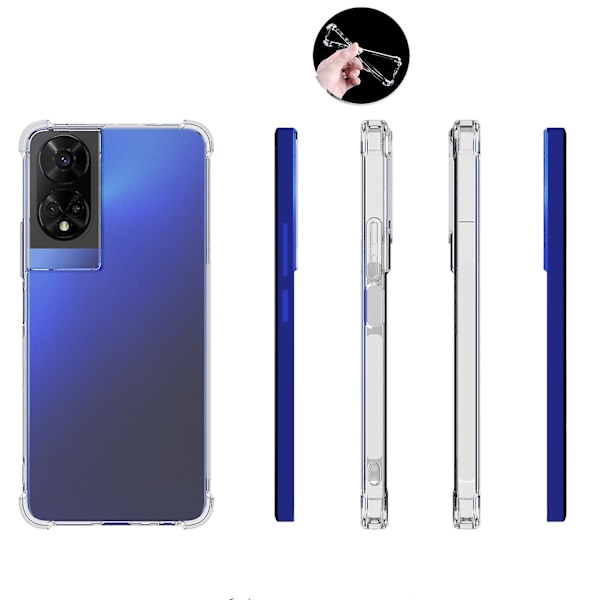 Telefonfodral för TCL 50 5G - Transparent Skal med Luftkuddar i Hörnen, Smalt TPU-fodral