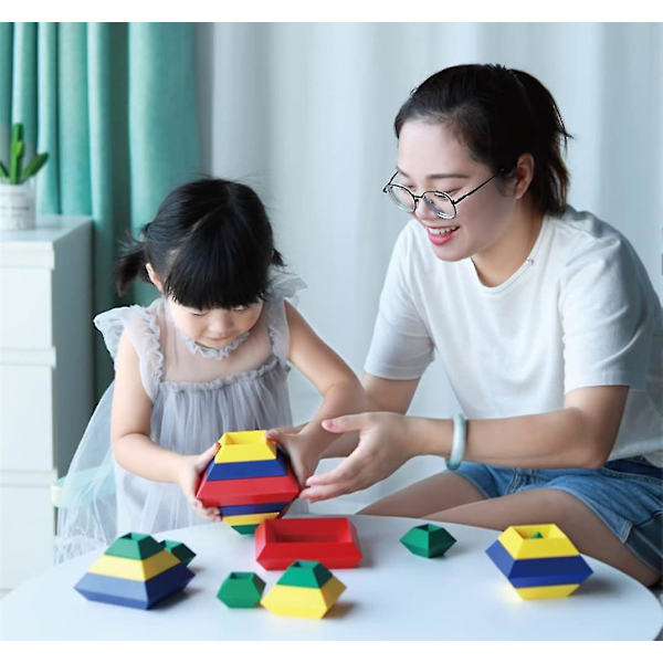 Rakennuspalikat Lelut 3d Puzzle Aivotestit Pyramidi Nopeuskuutiot Lelut 30 Osan Sarja Bl