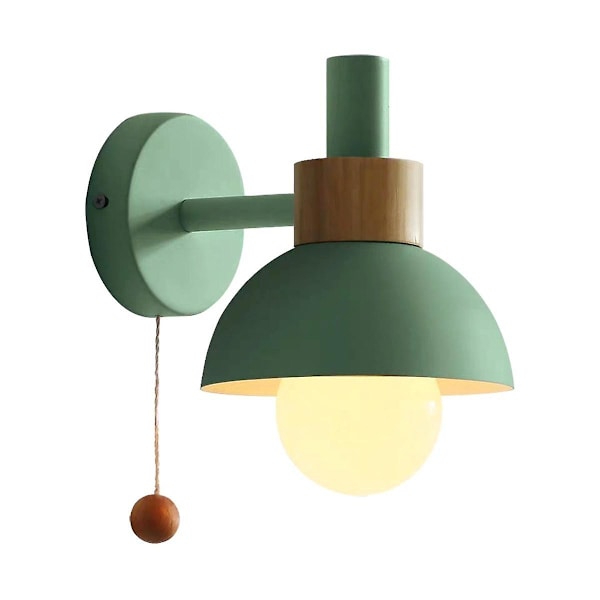 Led vägglampa med strömbrytare Trä vägglampor Inomhusbelysning Heminredning Sängbord Sovrum Vardagsrum