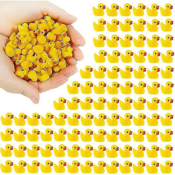 100 stk Mini Gule Andunger Andunger Små Andunger Hage Landskap Akvarium Dukkehus Potteplanter Dekorasjon