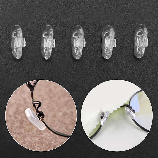 25 Par Silicone Brilleglas Næsepuder Oval Push On