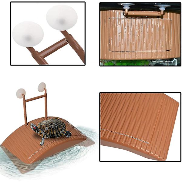 Flytende skilpaddebrygge Rektangulær Terrapin Dock Reptil Rampe Plattform 18,5cm - ya01