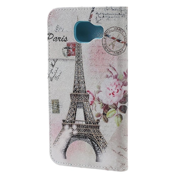 Nahkainen lompakko-telinekotelo Samsung Galaxy A5 SM-A510F (2016) - Pariisin Eiffel-torni