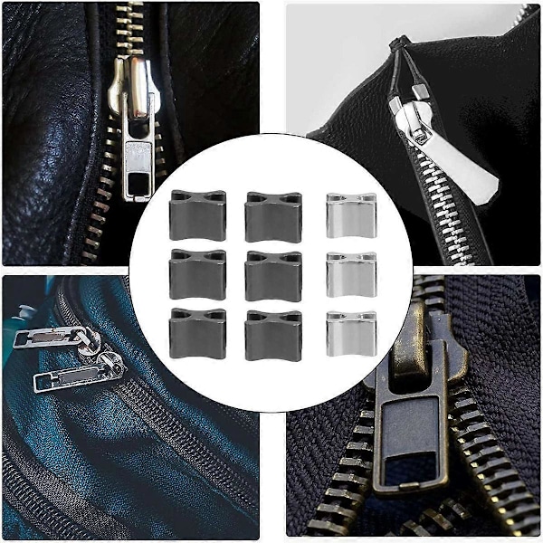 120 Delar Metall Dragkedjehuvud Slider, 4 Storlekar Dragkedja Botten Sliders Fäste Stift, Dragkedja Stopp Reparationsverktygssats