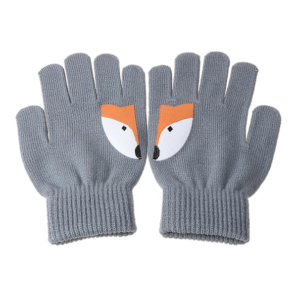 Vinter Håndvarmere til Kvinder - Tykke, Varme, Strikket, Fuldt Finger, Sjove Kawaii Dyreansigter, Uregelmæssig Patchwork Print til Håndfladen, Ski-Håndvarmere