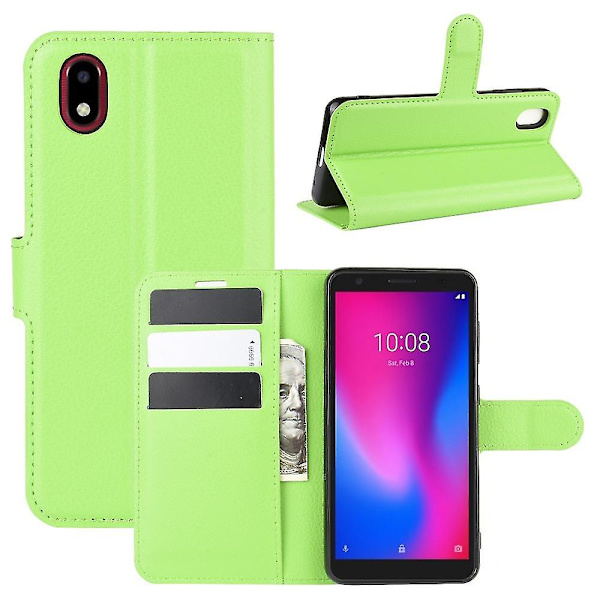 Litchi Texture Plånboksfodral i Läder för ZTE Blade A3 (2020)