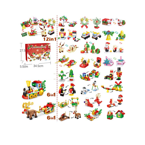 Julekalender nedtælling DIY byggeklodser blind boks - GL-95