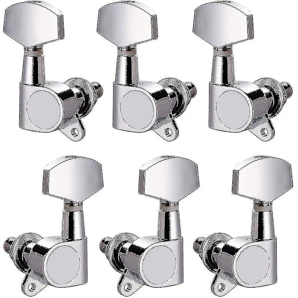 6 stk Gitarstreng Stemmeskruer 3l3r Krom Stemmeskruer Gitar Maskinhoder For Elektrisk Gitar Cy
